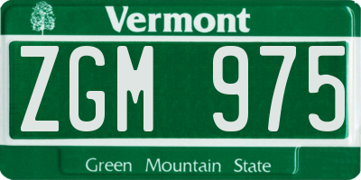 VT license plate ZGM975