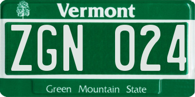 VT license plate ZGN024