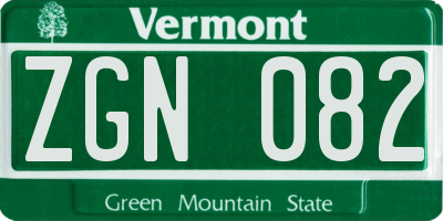 VT license plate ZGN082