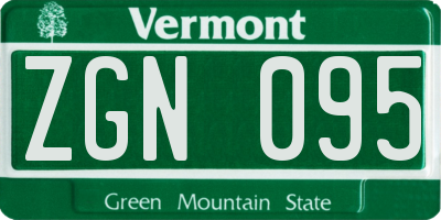 VT license plate ZGN095
