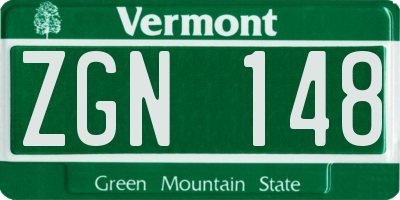 VT license plate ZGN148