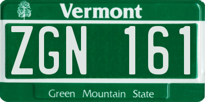 VT license plate ZGN161