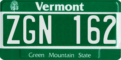 VT license plate ZGN162