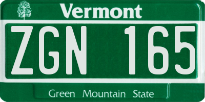 VT license plate ZGN165
