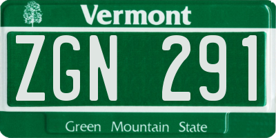 VT license plate ZGN291