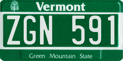 VT license plate ZGN591