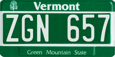 VT license plate ZGN657