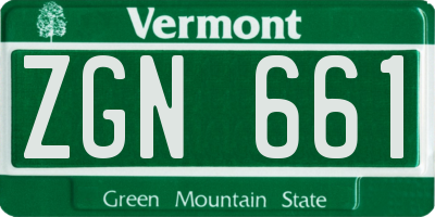 VT license plate ZGN661