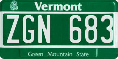 VT license plate ZGN683
