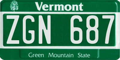 VT license plate ZGN687