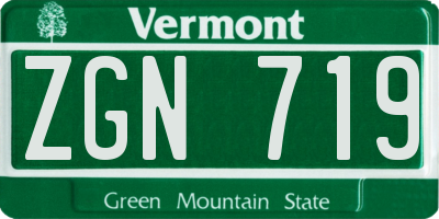 VT license plate ZGN719