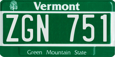 VT license plate ZGN751