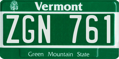VT license plate ZGN761