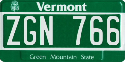 VT license plate ZGN766