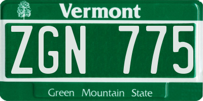VT license plate ZGN775