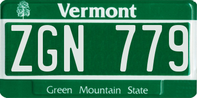 VT license plate ZGN779
