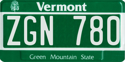 VT license plate ZGN780