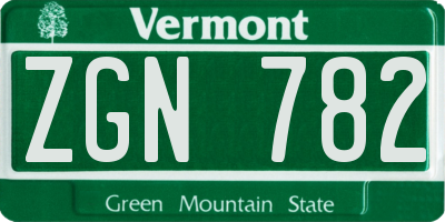 VT license plate ZGN782