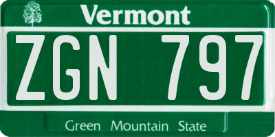 VT license plate ZGN797
