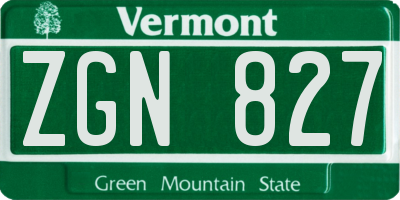 VT license plate ZGN827