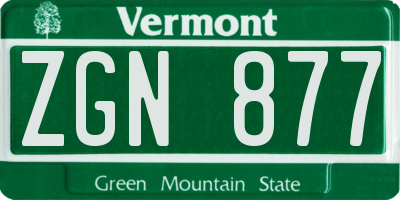 VT license plate ZGN877