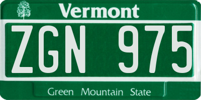 VT license plate ZGN975