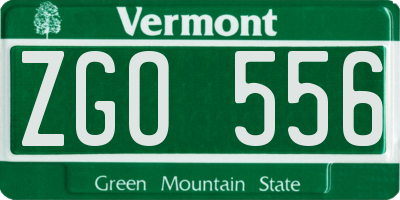 VT license plate ZGO556