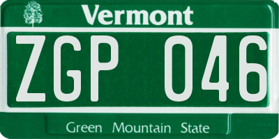 VT license plate ZGP046