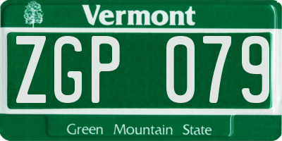 VT license plate ZGP079