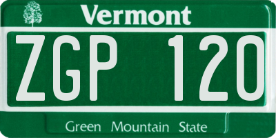 VT license plate ZGP120
