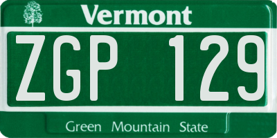 VT license plate ZGP129