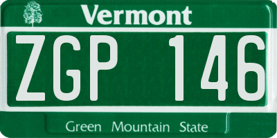 VT license plate ZGP146