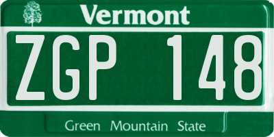 VT license plate ZGP148