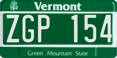 VT license plate ZGP154