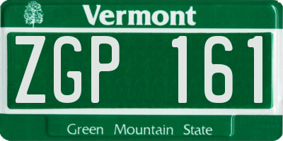 VT license plate ZGP161