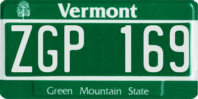 VT license plate ZGP169