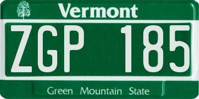 VT license plate ZGP185