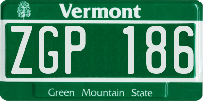 VT license plate ZGP186