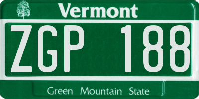 VT license plate ZGP188