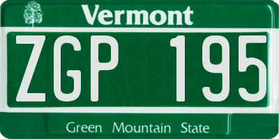 VT license plate ZGP195