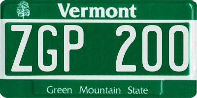 VT license plate ZGP200