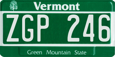 VT license plate ZGP246
