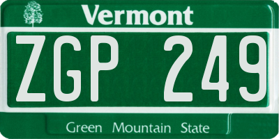 VT license plate ZGP249