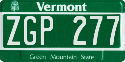 VT license plate ZGP277