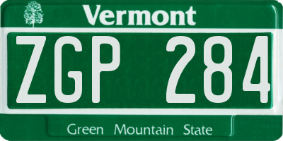 VT license plate ZGP284