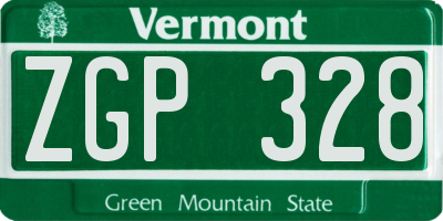 VT license plate ZGP328