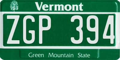 VT license plate ZGP394