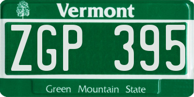 VT license plate ZGP395