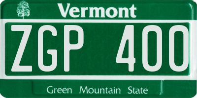 VT license plate ZGP400