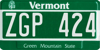 VT license plate ZGP424
